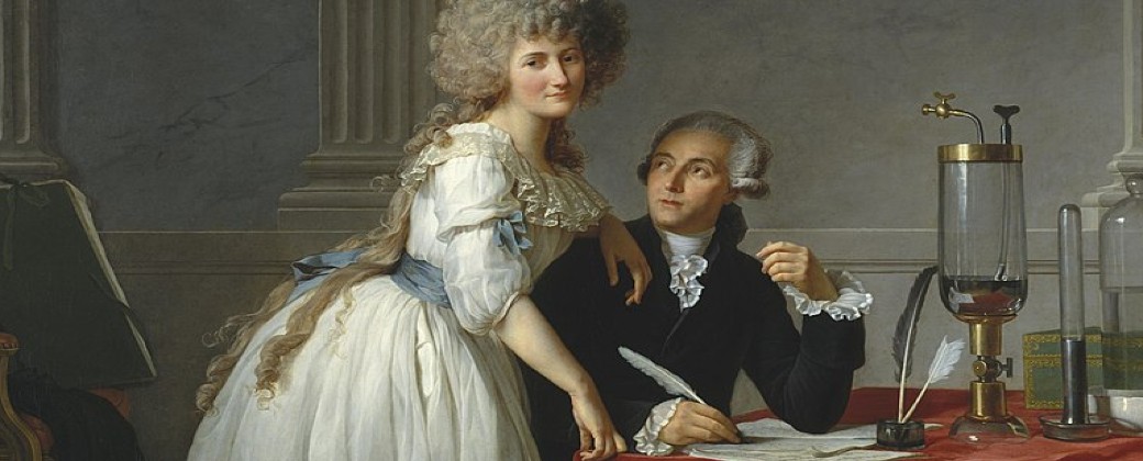 En pleno siglo XVIII, Marie-Anne Pierrette y y su marido Antoine Lavoisier rehicieron el campo de la química, que hasta ese momento estaba dominado por la idea del flogisto, proveniente de la alquímica. Crédito: Wikipedia.