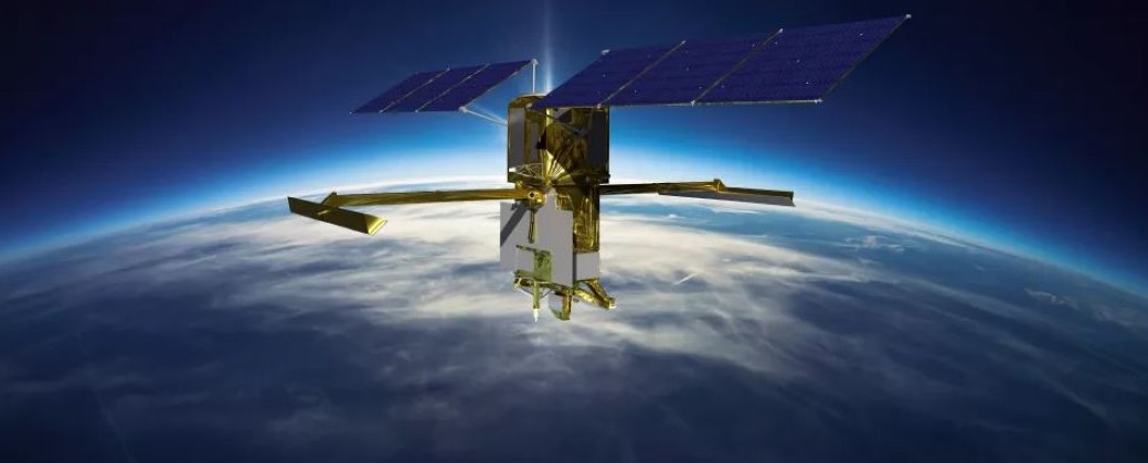 Imagen ilustrativa de SWOT, el primer satélite que estudiará las aguas del 90 por ciento de la superficie terrestre. Créditos: Centro Nacional de Estudios Espaciales de Francia.