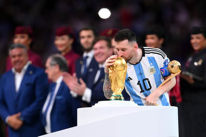 Messi también fue reconocido como el mejor jugador del Mundial 2022. Créditos: AFA
