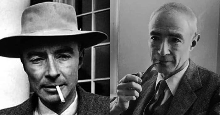 Dos retratos de Robert Oppenheimer en distintas etapas de su vida