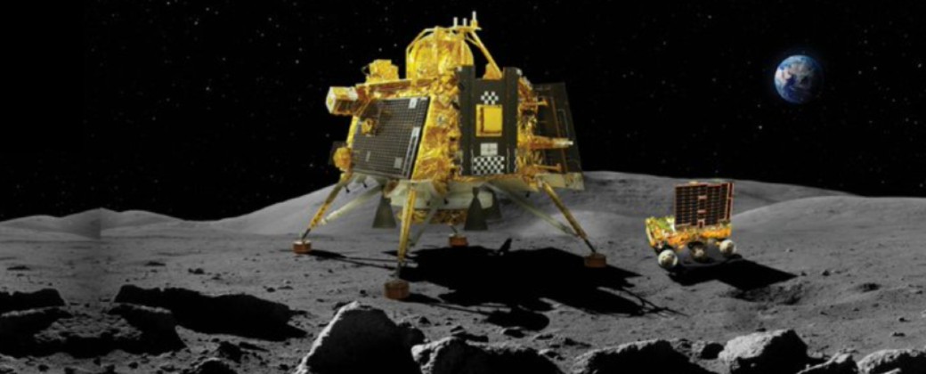 Imagen ilustrativa de la misión Chandrayaan-3 que aterrizó en la luna. Créditos: The Times of India.