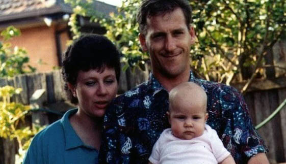Kathleen, Craig y Sarah, una de sus hijas en 1993