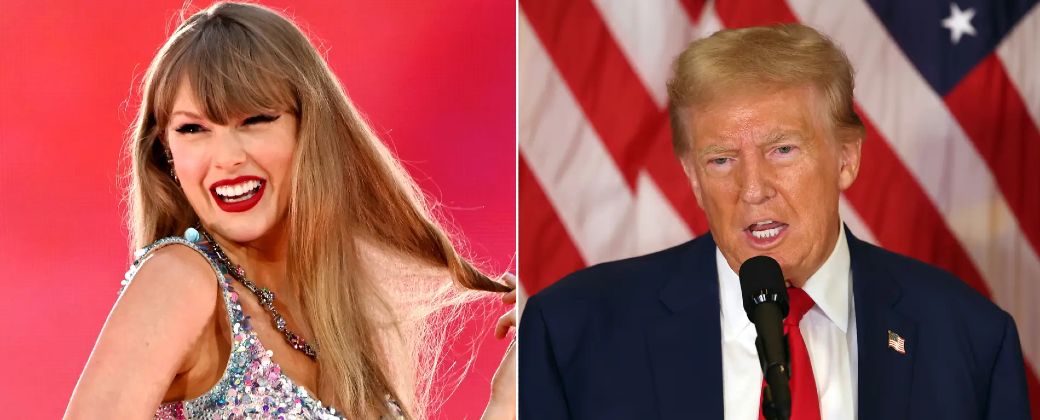 Uno de los enfrentamientos más recientes en redes sociales fue el de la cantante pop country Taylor Swift y el candidato presidencial Donald Trump. Créditos: Getty Images