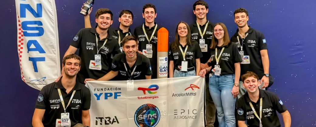 Los integrantes del equipo que obtuvo el primer lugar. Créditos: Cansat Seds Itba.