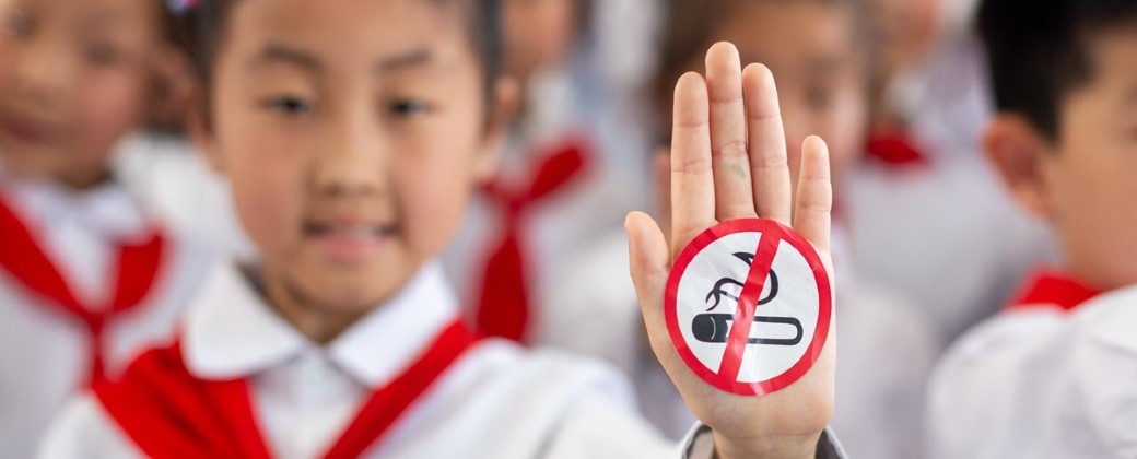 Campaña de prevención realizada por una escuela primaria. Créditos: Getty Images / Zhai Huiyong.