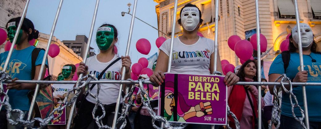 Marcha para exigir la liberación de Belén, acusada injustamente de realizarse un aborto. Agencia Infoto.