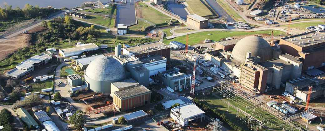 El complejo Atucha visto desde el aire. Créditos: Tiempo Argentino.