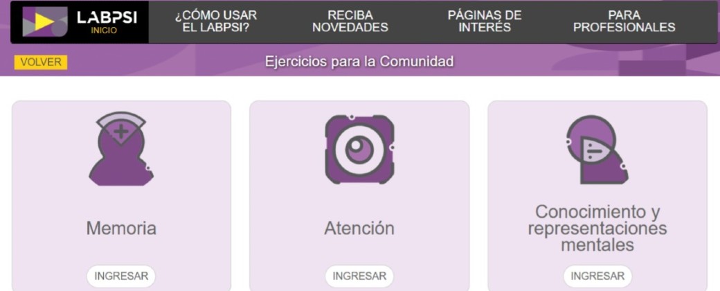 Labpsi ofrece más de 100 ejercicios para estimular la mente.