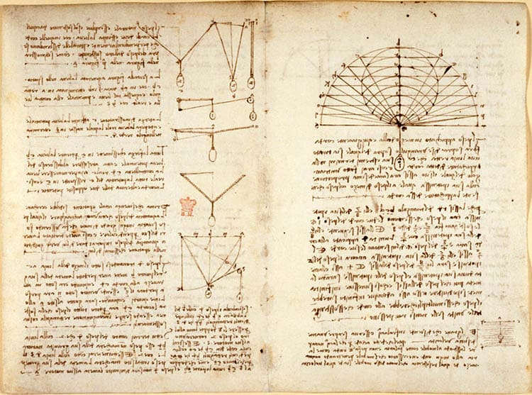 Codex Arundel (cuaderno de notas de Leonardo da Vinci) Créditos: The British Museum