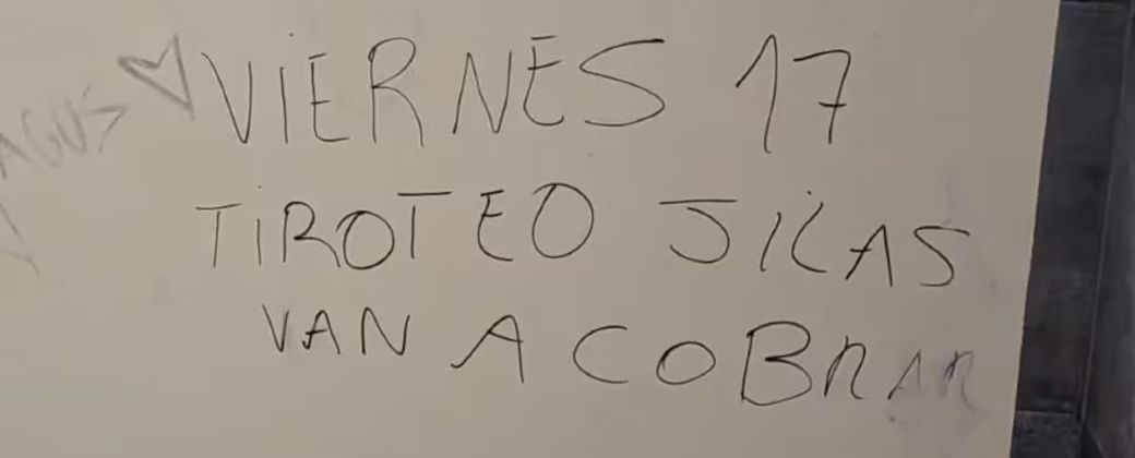 La amenaza se realizó en una escuela de Mar del Plata. Créditos: La Nación.