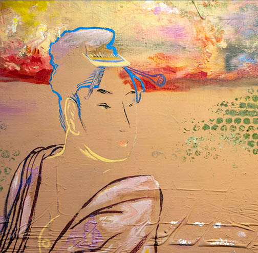 Fragmento de una obra de Bernardo Kehoe Capparelli en la exposición “Antología de un dandi”