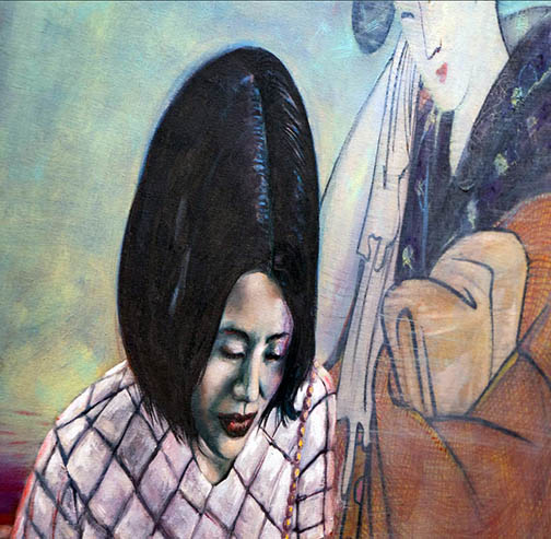 Fragmento de una obra de Bernardo Kehoe Capparelli en la exposición “Antología de un dandi”