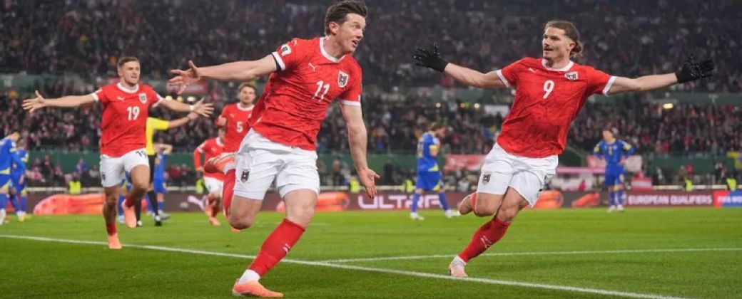 Festejo de la selección de Austria. Créditos: C5N.