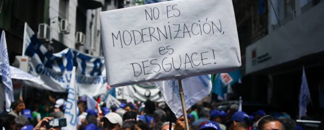 Una de las tantas protestas de los trabajadores del INTA. Créditos: Nicolás Suarez.