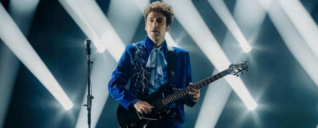 El holograma de Gustavo Cerati durante la gira de Soda Stereo "Ecos". Créditos: Revista Gente.