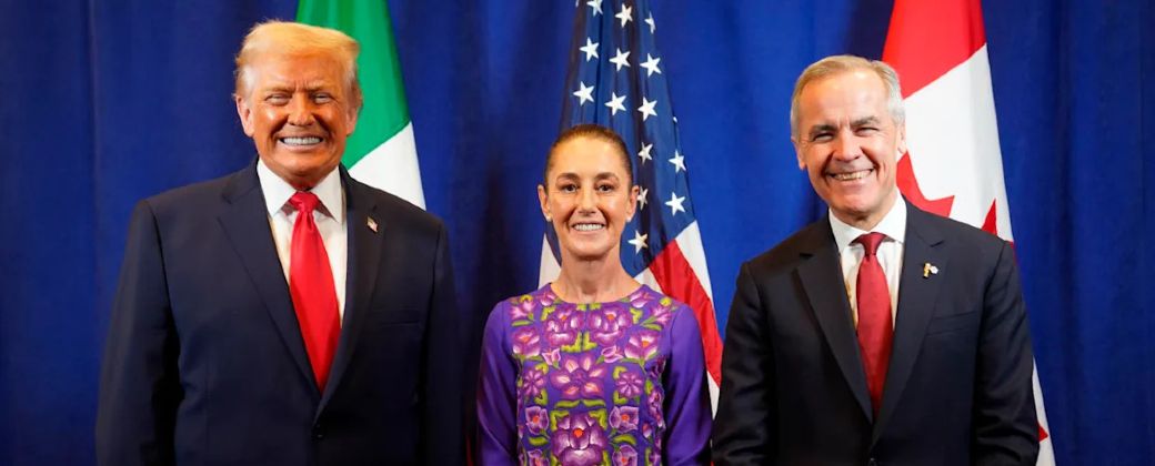 Trump, Sheinbaum y Carney. Créditos: @Claudiashein.