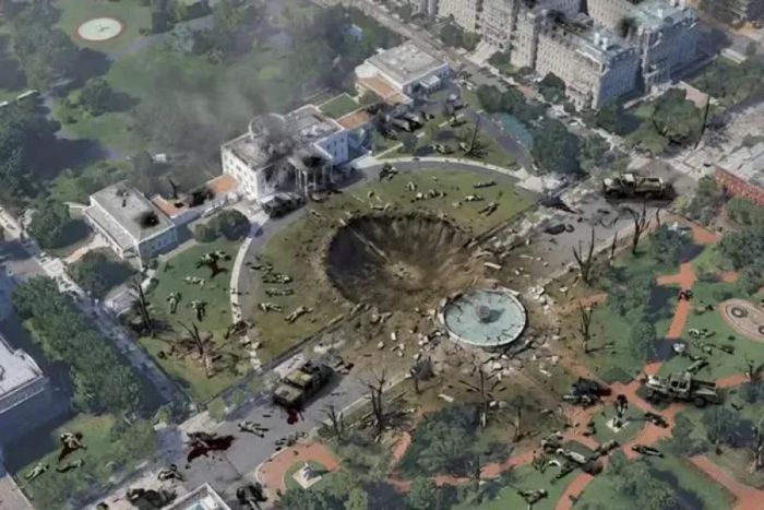 Con función de generación de imágenes con IA en Google Earth circularon escenas ficticias, como la Casa Blanca destruida. Créditos: Noticias Argentinas.