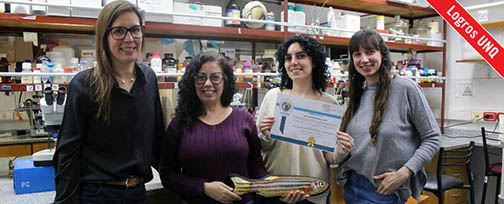 Bárbara Bravo Ferrada, Jimena Prieto, Marina Navarro y Carolina Martínez. Créditos Nicolás Retamar / Agencia de Noticias Científicas UNQ.