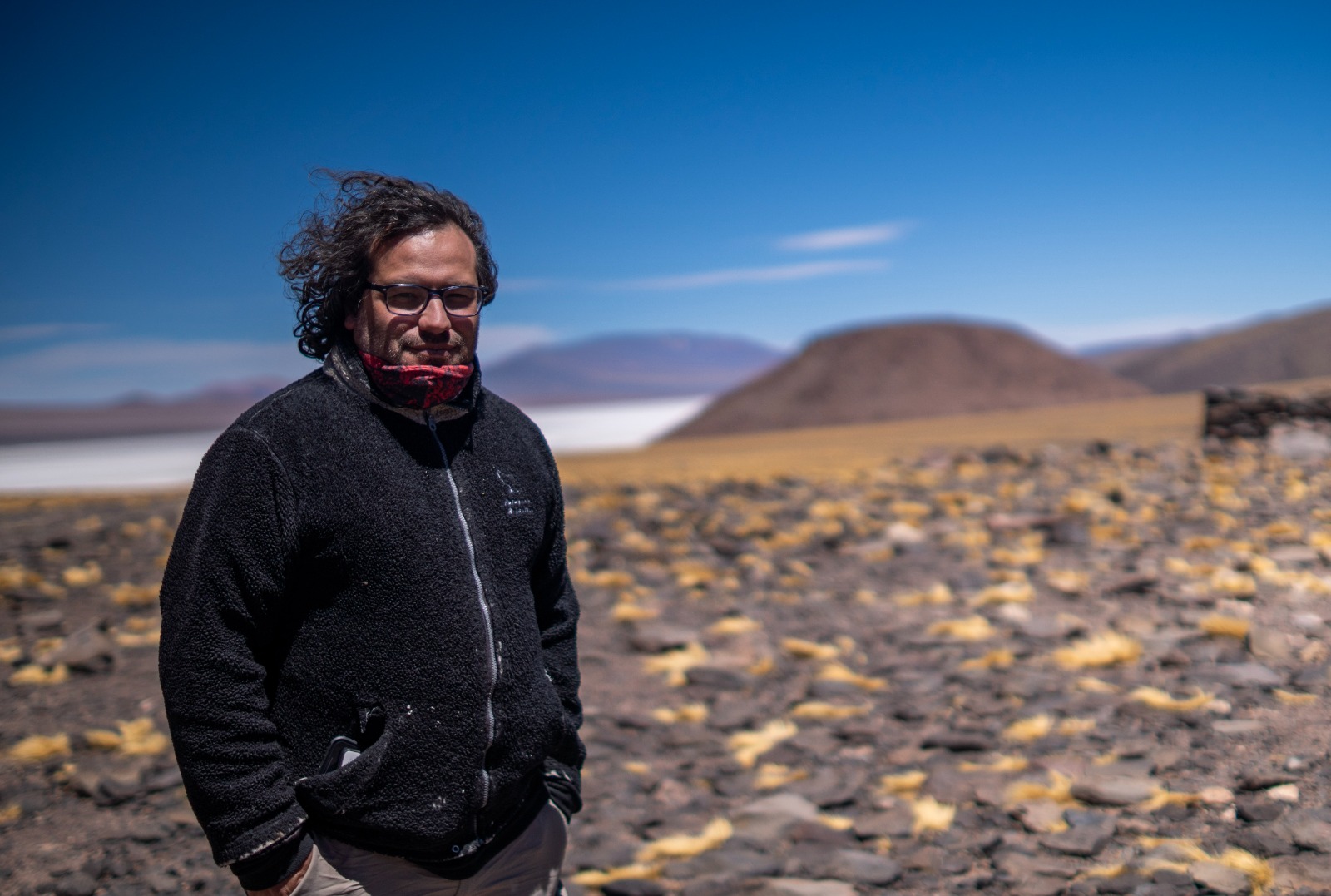 El paleontólogo Martín Farina fue quien reunió los datos para estudiar las huellas (imagen cedida por el investigador)