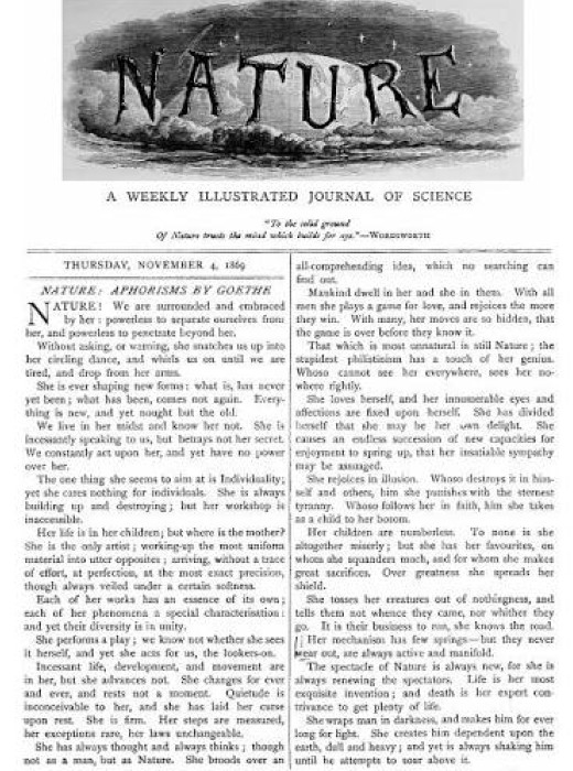 Así lucía el primer número de Nature (imagen: Nature)