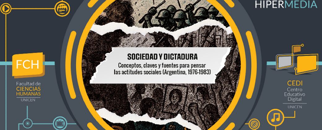 Portada del libro digital hipermedia "Sociedad y dictadura". Créditos: Unicen.