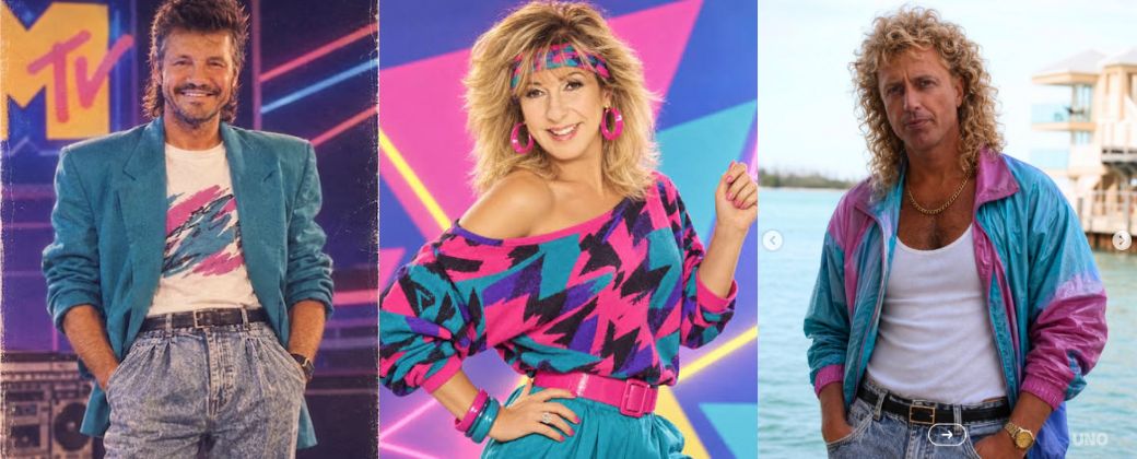 Marcelo Tinelli, Georgina Barbarrosa y Marley se sumaron también al trend de los 80. Créditos: Instagram.